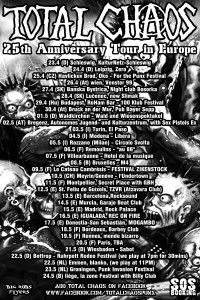 Total Chaos May europe tour 2015 poster