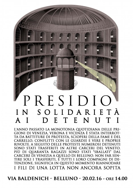 Belluno: Presidio in solidarietà ai detenuti @ Carcere di Udine | Belluno | Veneto | Italia